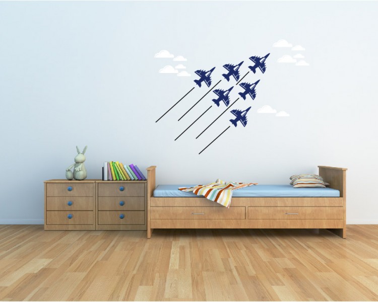 Airplanes Clouds Vinyl Wall Decals Nursery Sticker